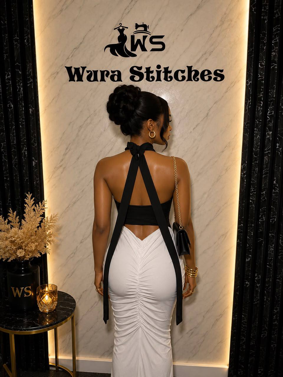 Back View of Fashion Design